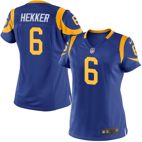 Women's Nike Los Angeles Rams #6 Johnny Hekker Game Royal Blue Alternate NFL Jersey - Ujersey