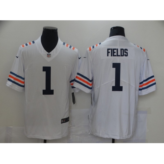 Men's Chicago Bears #1 Justin Fields Nike White 2021 Draft First Round Pick Alternate Limited Jersey - Ujersey