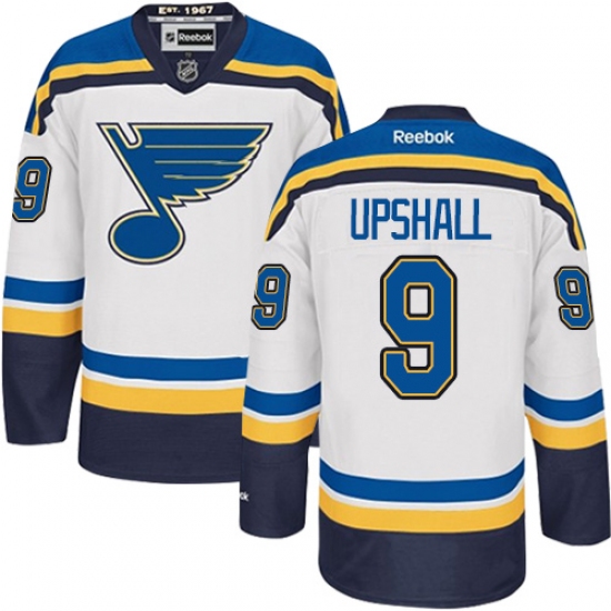 Men's Reebok St. Louis Blues #9 Scottie Upshall Authentic White Away NHL Jersey - Ujersey