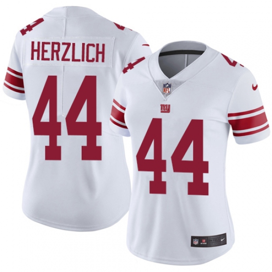 Women's Nike New York Giants #44 Mark Herzlich White Vapor Untouchable Limited Player NFL Jersey - Ujersey