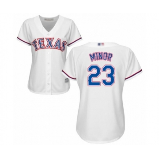 Women's Texas Rangers #23 Mike Minor Authentic White Home Cool Base Baseball Jersey - Ujersey