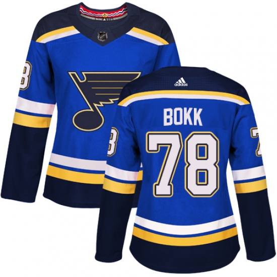 Women's Adidas St. Louis Blues #78 Dominik Bokk Authentic Royal Blue Home NHL Jersey - Ujersey