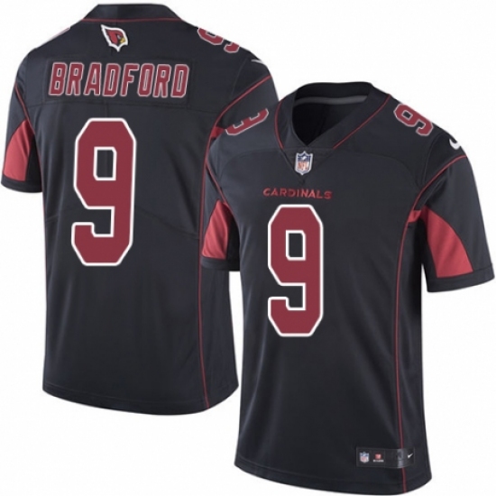 Men's Nike Arizona Cardinals #9 Sam Bradford Limited Black Rush Vapor Untouchable NFL Jersey - Ujersey