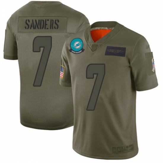 Youth Miami Dolphins #7 Jason Sanders Limited Camo 2019 Salute to Service Football Jersey