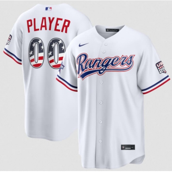 Men's Texas Rangers Active Player Custom White 2026 All-Star Edition Stars & Stripes & USA 250 Fourth of July Home Stadium Stitched Baseball Jersey - Ujersey