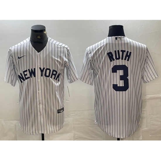 Men's New York Yankees #3 Babe Ruth White 2024 Cool Base Stitched Jerseys - Ujersey
