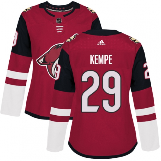 Women's Adidas Arizona Coyotes #29 Mario Kempe Premier Burgundy Red Home NHL Jersey - Ujersey
