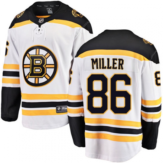 Men's Boston Bruins #86 Kevan Miller Authentic White Away Fanatics Branded Breakaway NHL Jersey - Ujersey