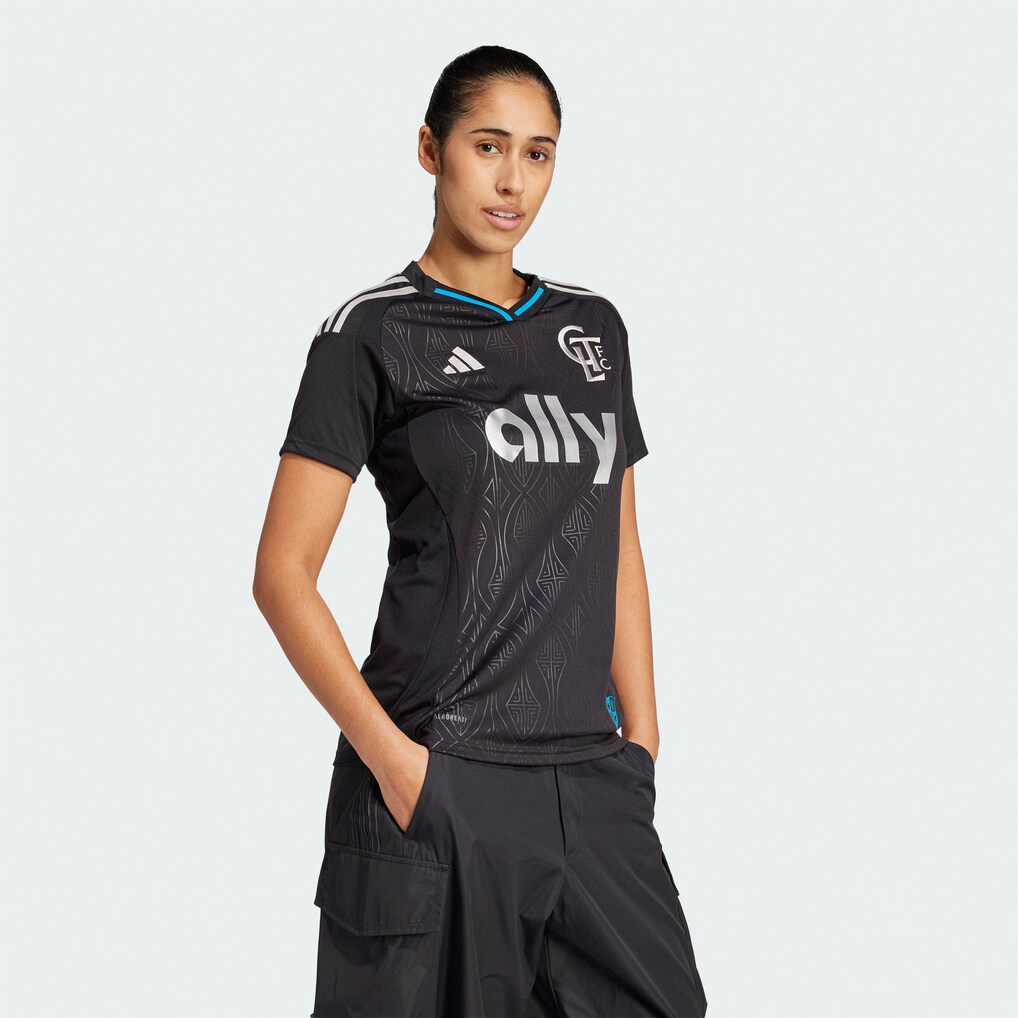 Women's Charlotte FC adidas Black 2025 Fortress Kit Replica Jersey - Ujersey