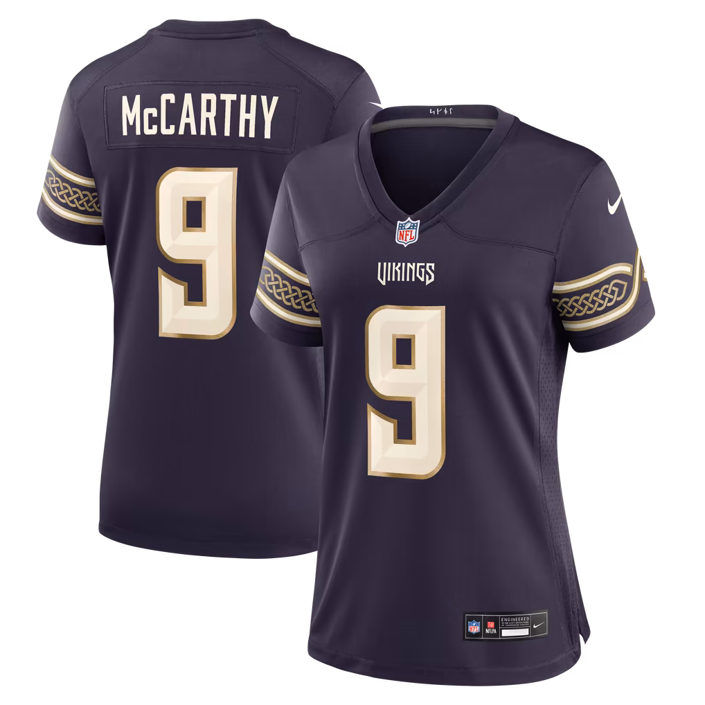 Women's Minnesota Vikings J.J McCarthy Nike Purple 2026 Rivalries Collection Game Jersey - U-jersey