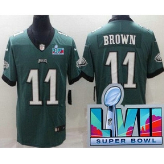 Youth Philadelphia Eagles #11 AJ Brown Limited Green Super Bowl LVII Vapor Jersey - Ujersey
