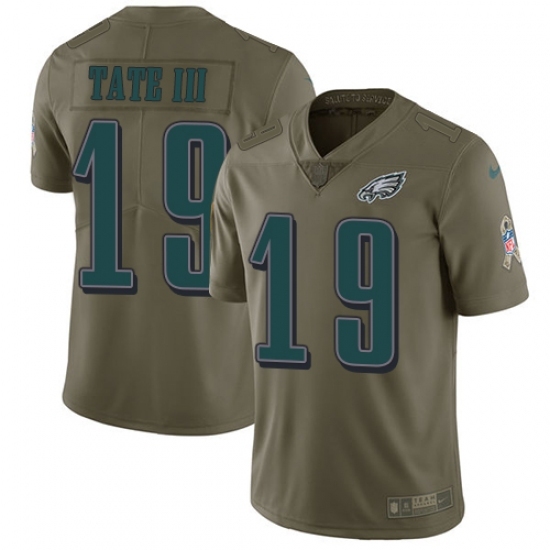 Youth Nike Philadelphia Eagles #19 Golden Tate III Limited Olive 2017 Salute to Service NFL Jersey - Ujersey