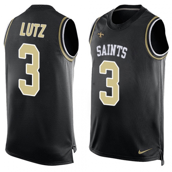 Men's Nike New Orleans Saints #3 Will Lutz Limited Black Player Name & Number Tank Top NFL Jersey - Ujersey