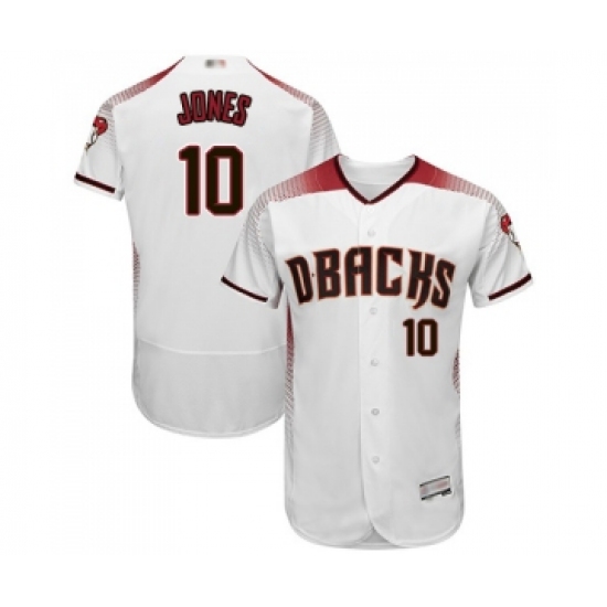 Men's Arizona Diamondbacks #10 Adam Jones White Home Authentic Collection Flex Base Baseball Jersey - Ujersey