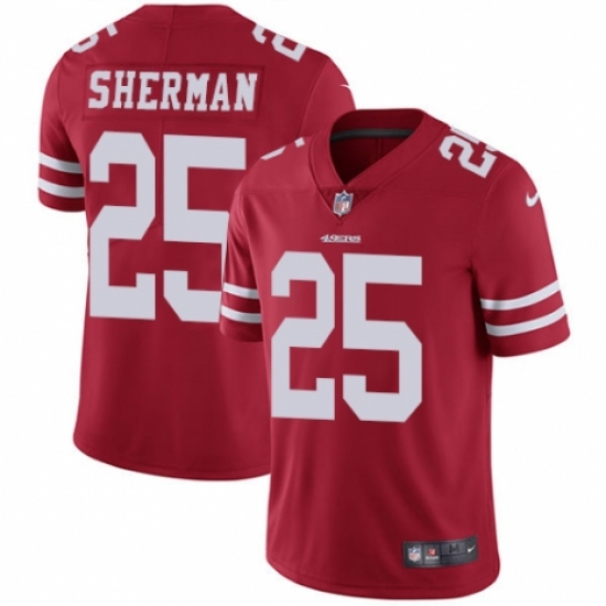 Youth Nike San Francisco 49ers #25 Richard Sherman Red Team Color Vapor Untouchable Limited Player NFL Jersey - Ujersey