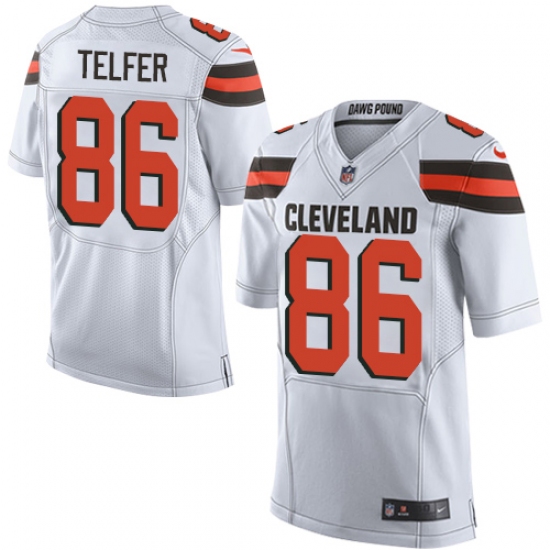 Men's Nike Cleveland Browns #86 Randall Telfer Elite White NFL Jersey - Ujersey