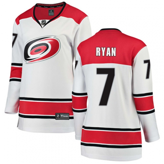 Women's Carolina Hurricanes #7 Derek Ryan Authentic White Away Fanatics Branded Breakaway NHL Jersey - Ujersey