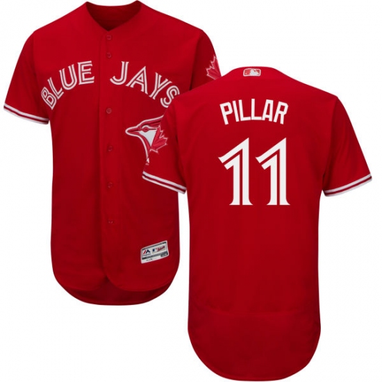 Men's Majestic Toronto Blue Jays #11 Kevin Pillar Scarlet Flexbase Authentic Collection Alternate MLB Jersey - Ujersey
