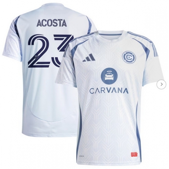 Men's Chicago Fire Kellyn Acosta adidas Light Blue 2025 The Municipal Kit Replica Player Jersey - Ujersey