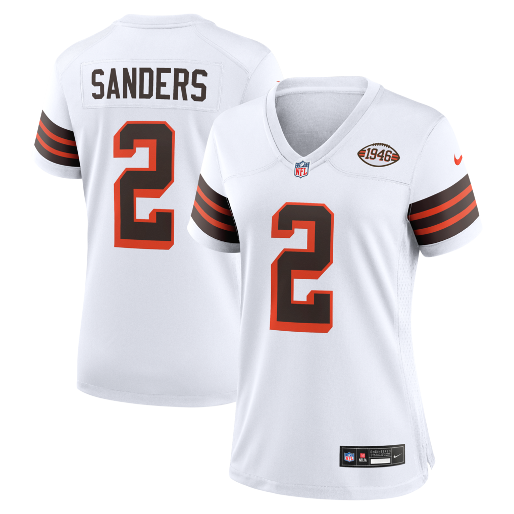 Women's Cleveland Browns Shedeur Sanders Nike White Alternate Game Jersey - U-jersey
