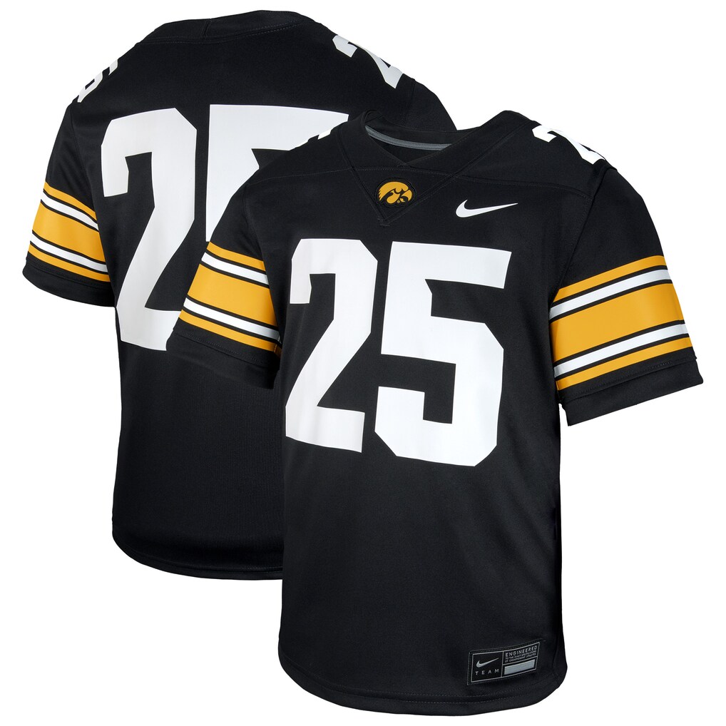 Youth Nike #25 Black Iowa Hawkeyes Untouchable Replica Game Jersey - U-jersey
