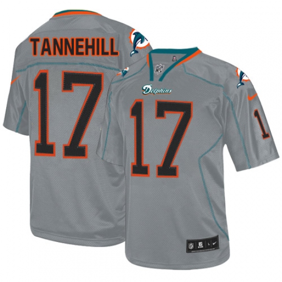 Men's Nike Miami Dolphins #17 Ryan Tannehill Elite Lights Out Grey NFL Jersey - Ujersey