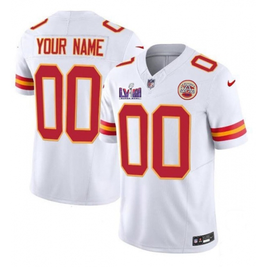 Men's Kansas City Chiefs Active Player Custom White 2024 F.U.S.E. Super Bowl LVIII Patch Vapor Untouchable Limited Football Stitched Jersey - Ujersey