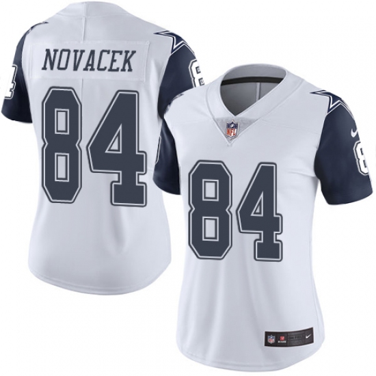 Women's Nike Dallas Cowboys #84 Jay Novacek Limited White Rush Vapor Untouchable NFL Jersey - Ujersey