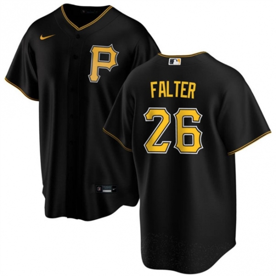 Men's Pittsburgh Pirates #26 Bailey Falter Black Cool Base Baseball Stitched Jersey - Ujersey