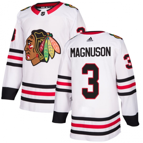 Youth Adidas Chicago Blackhawks #3 Keith Magnuson Authentic White Away NHL Jersey - Ujersey