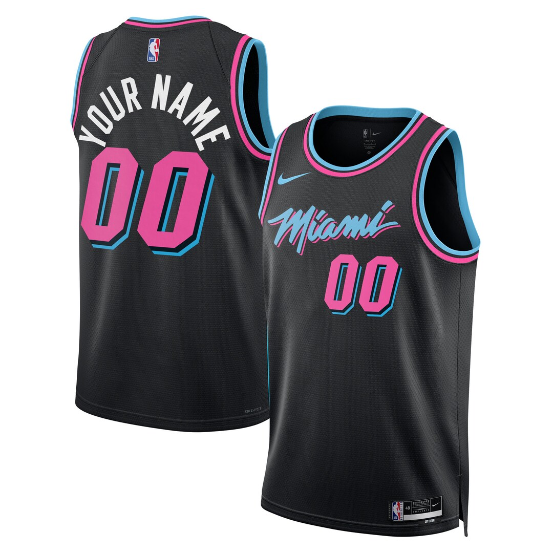 Unisex Miami Heat Nike Black 2025/26 City Edition Swingman Custom Jersey - U-jersey