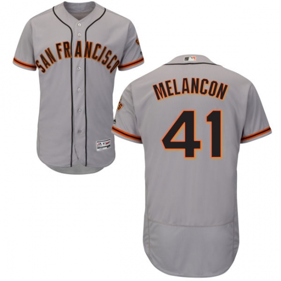 Men's Majestic San Francisco Giants #41 Mark Melancon Grey Flexbase Authentic Collection MLB Jersey - Ujersey