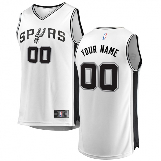 Men's San Antonio Spurs Fanatics Branded White Fast Break Custom Replica Jersey - Association Edition - Ujersey
