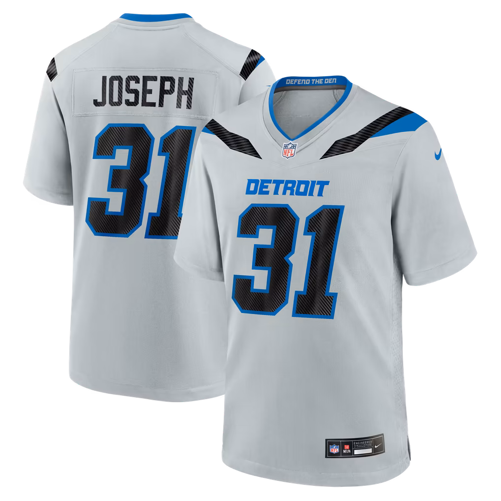 Men's Detroit Lions Kerby Joseph Nike Silver 2026 Rivalries Collection Game Jersey - Ujersey