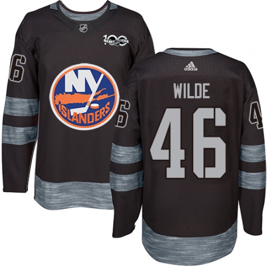 Men's Adidas New York Islanders #46 Bode Wilde Authentic Black 1917-2017 100th Anniversary NHL Jersey - Ujersey