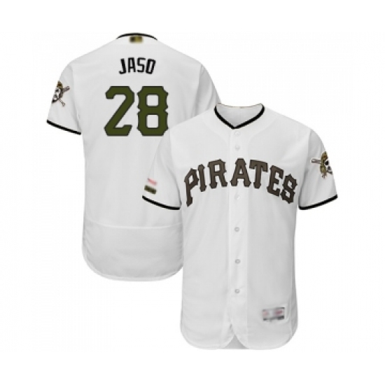 Men's Pittsburgh Pirates #28 John Jaso White Alternate Authentic Collection Flex Base Baseball Jersey - Ujersey