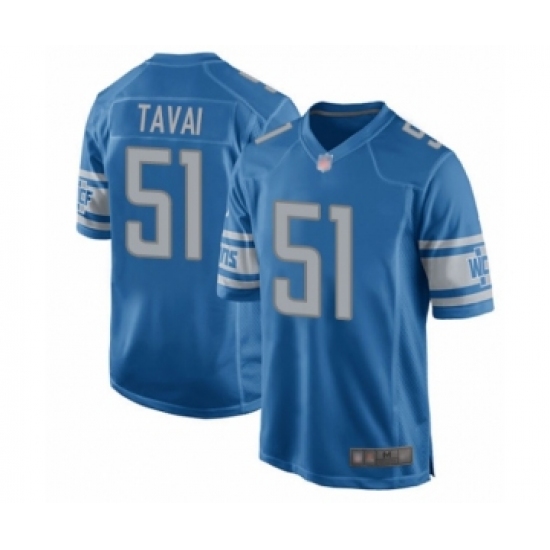 Men's Detroit Lions #51 Jahlani Tavai Game Blue Team Color Football Jersey - Ujersey