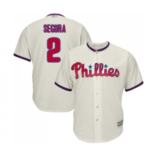 Men's Philadelphia Phillies #2 Jean Segura Replica Cream Alternate Cool Base Baseball Jersey - Ujersey