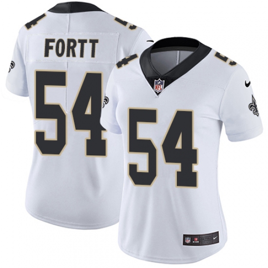 Women's Nike New Orleans Saints #54 Khairi Fortt Elite White NFL Jersey - Ujersey