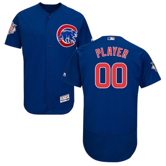 Men's Chicago Cubs Majestic Alternate Royal Flex Base Authentic Collection Custom Jersey - Ujersey