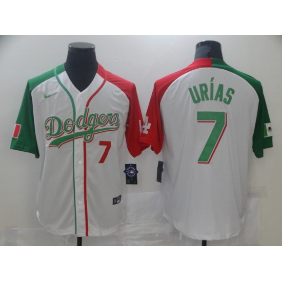 Men's Nike Los Angeles Dodgers #7 Julio Urias White Home Stitched Baseball Alternate Jersey