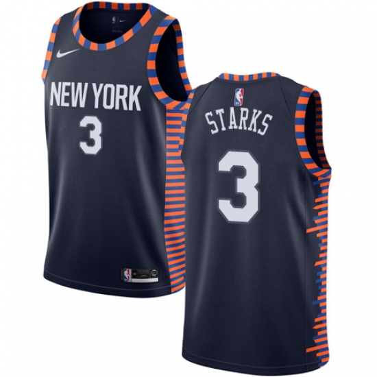 Youth Nike New York Knicks #3 John Starks Swingman Navy Blue NBA Jersey - 2018 19 City Edition - Ujersey