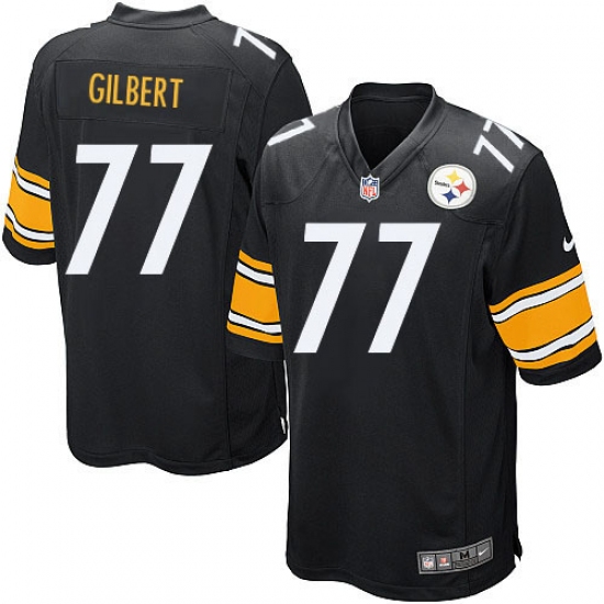 Men's Nike Pittsburgh Steelers #77 Marcus Gilbert Game Black Team Color NFL Jersey - Ujersey
