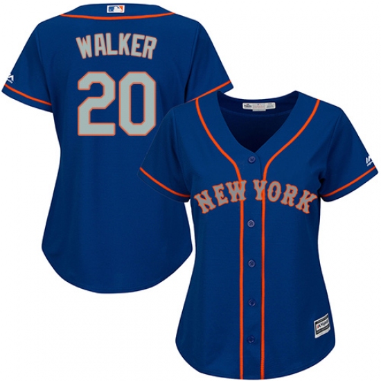 Women's Majestic New York Mets #20 Neil Walker Authentic Royal Blue Alternate Road Cool Base MLB Jersey - Ujersey