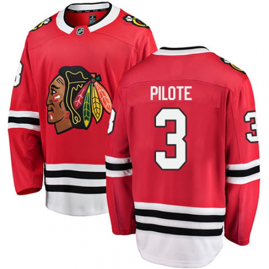 Youth Chicago Blackhawks #3 Pierre Pilote Fanatics Branded Red Home Breakaway NHL Jersey - Ujersey