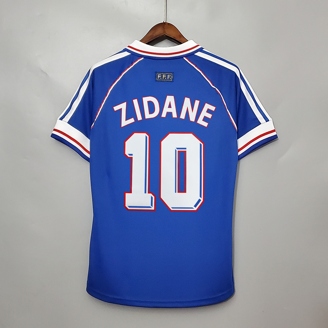 Zidane#10 France Retro Soccer Jersey Home Shirt World Cup 1998 - Ujersey NHL