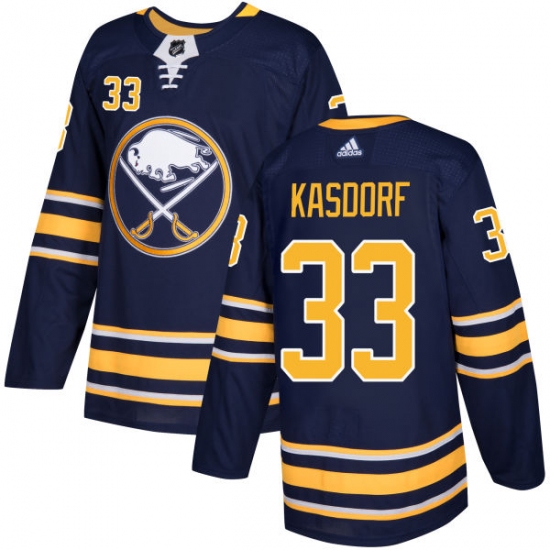 Men's Adidas Buffalo Sabres #33 Jason Kasdorf Premier Navy Blue Home NHL Jersey - Ujersey