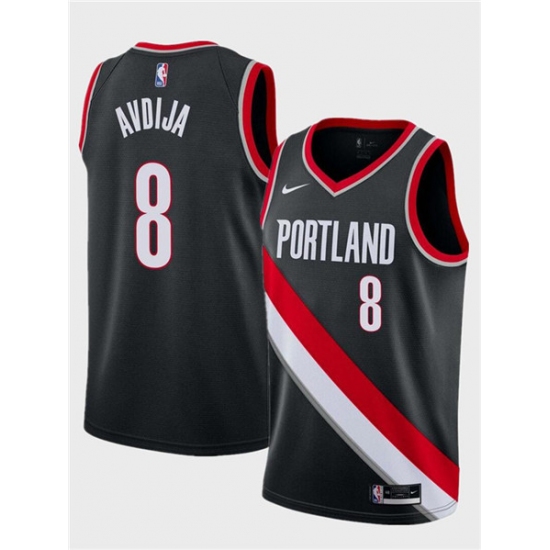 Men's Portland Trail Blazers #8 Deni Avdija Black Icon Edition Stitched Basketball Jersey - Ujersey