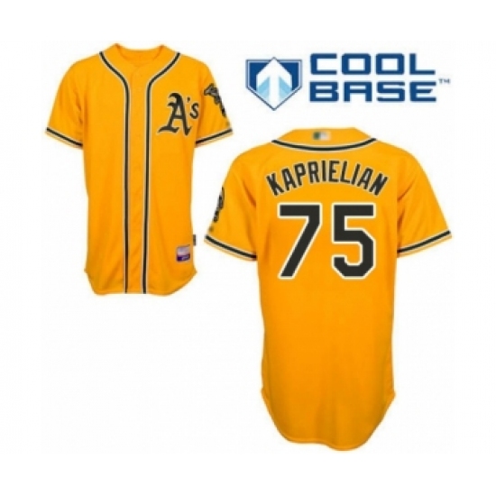 Youth Oakland Athletics #75 James Kaprielian Authentic Gold Alternate 2 Cool Base Baseball Player Jersey - Ujersey