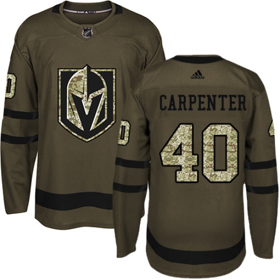 Men's Adidas Vegas Golden Knights #40 Ryan Carpenter Authentic Green Salute to Service NHL Jersey - Ujersey